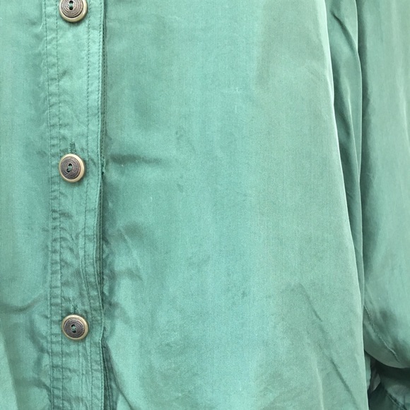 SOLD : Vintage 90s Silk Western Fringe Button Down - Picture 5 of 6